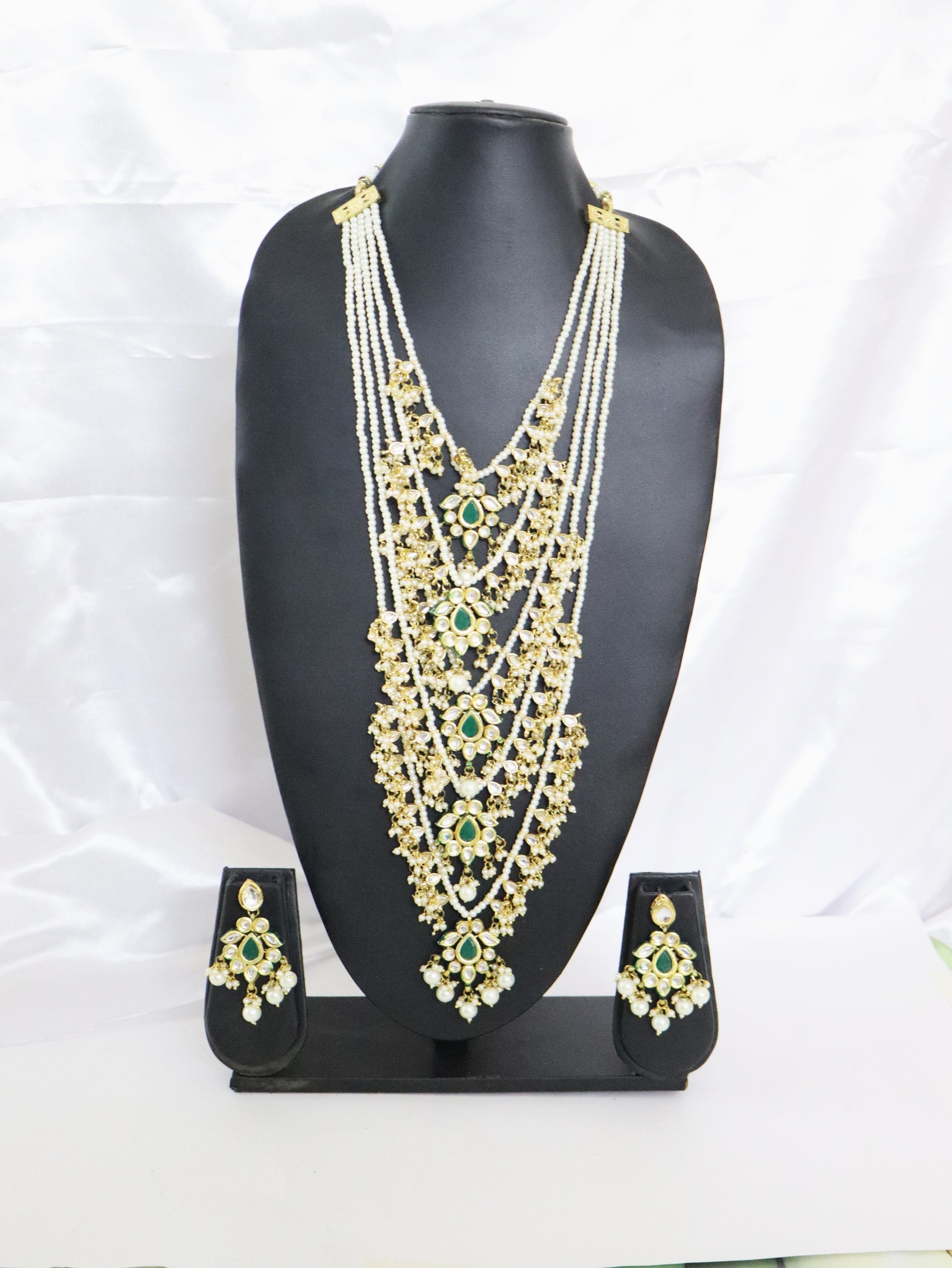 Emerald Maharani Layered Pearl Haar Set