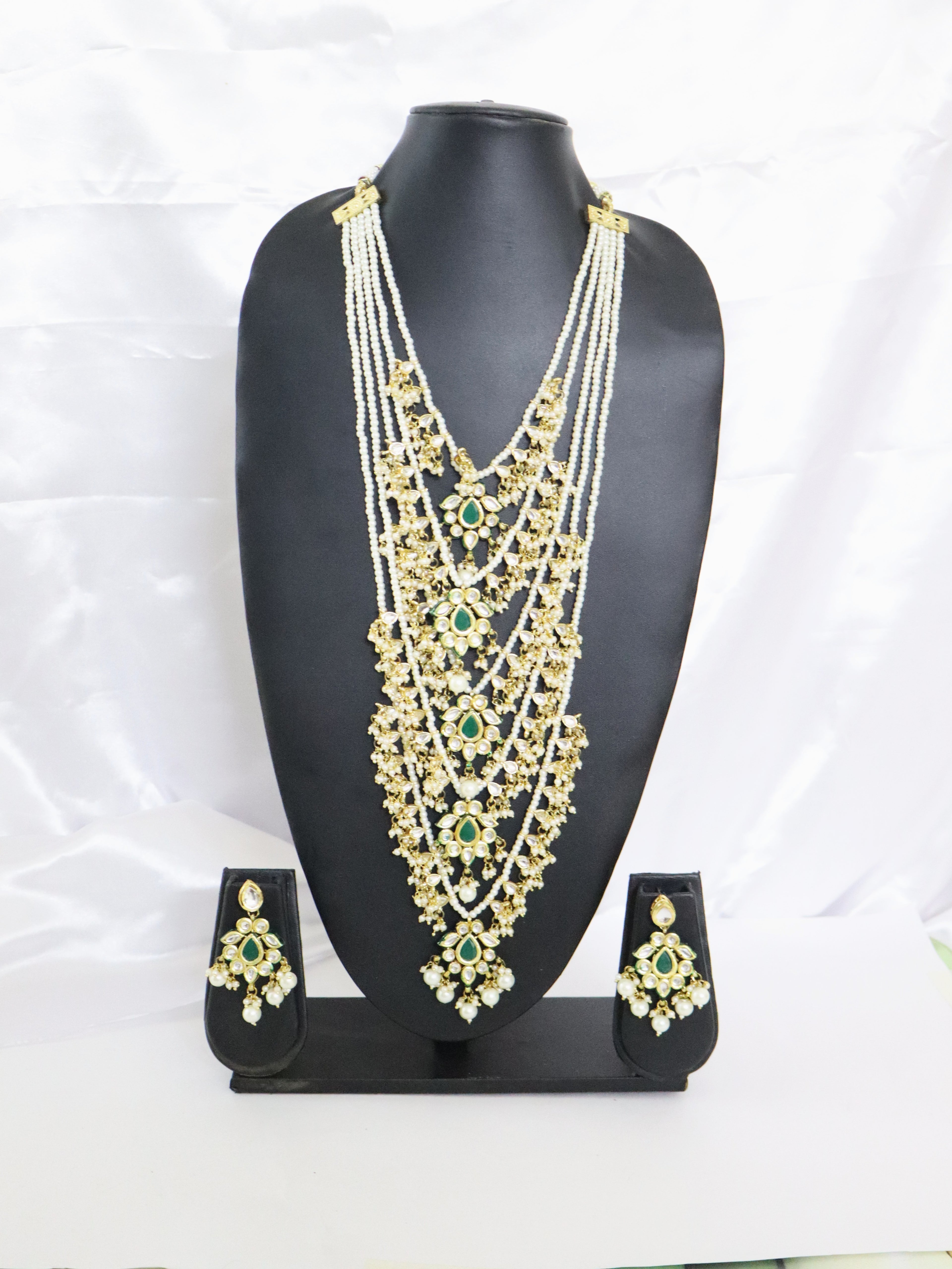 Emerald Maharani Layered Pearl Haar Set