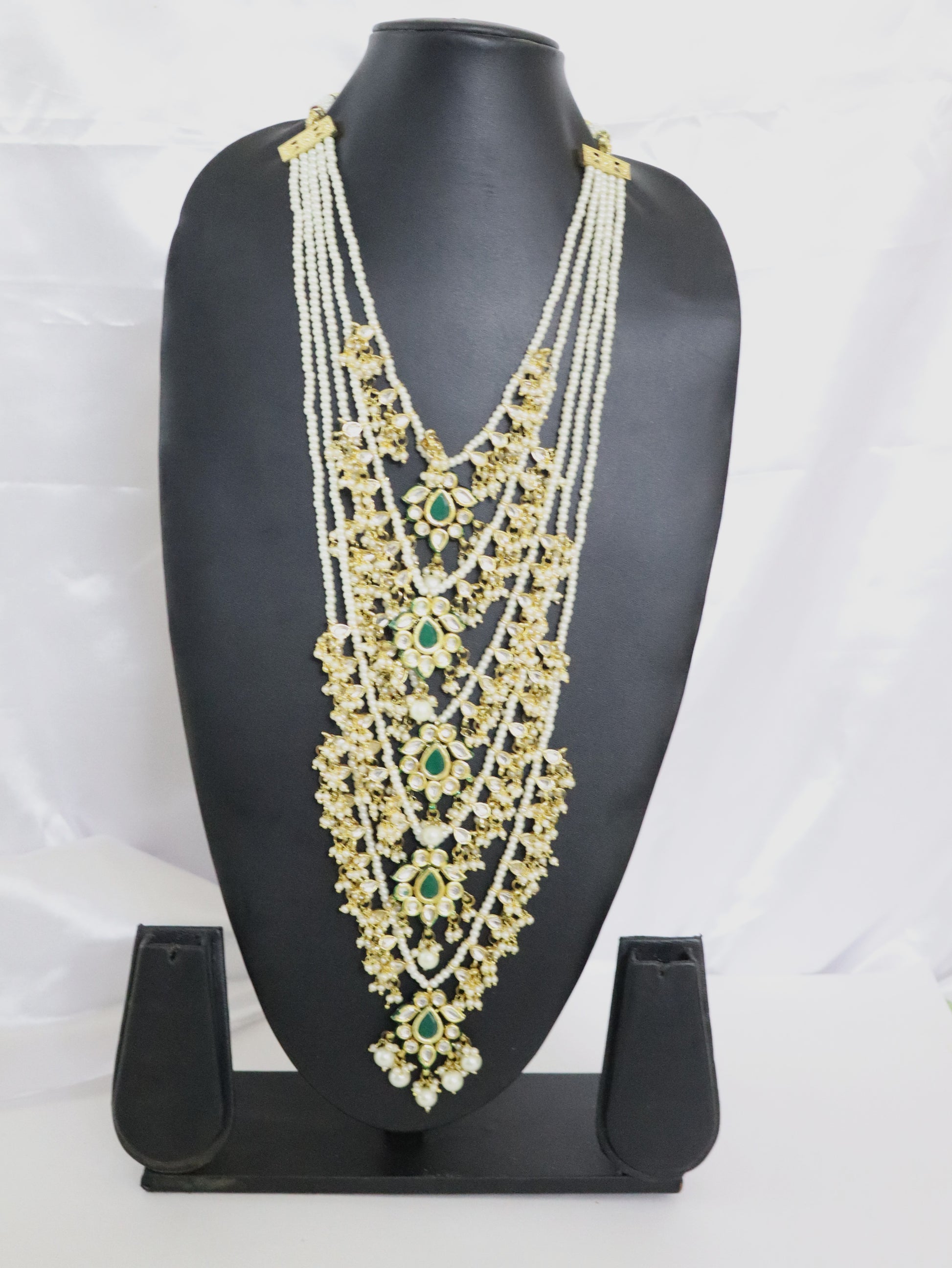 Emerald Maharani Layered Pearl Haar Set