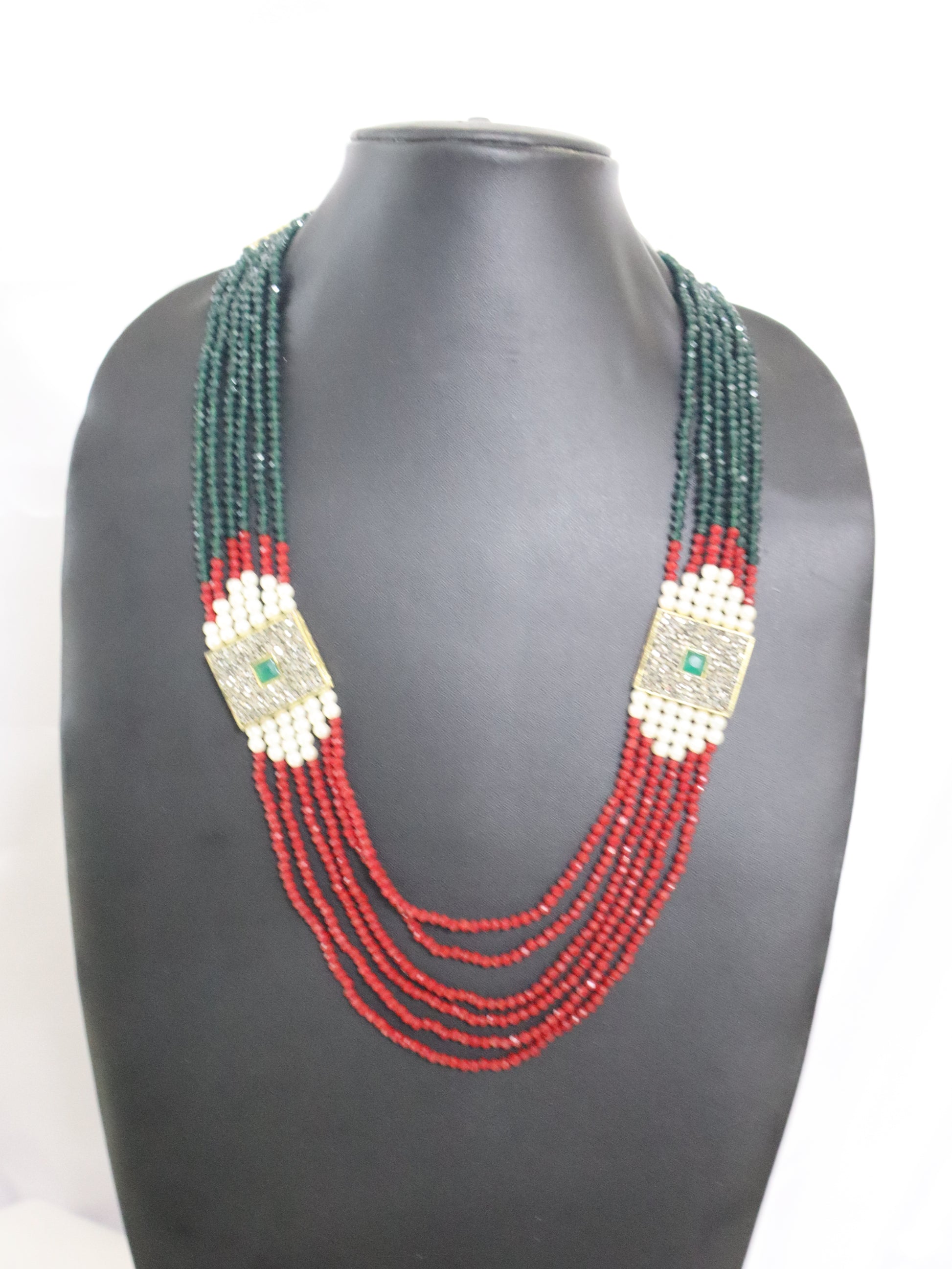Tricolor Beaded Heritage Necklace Set