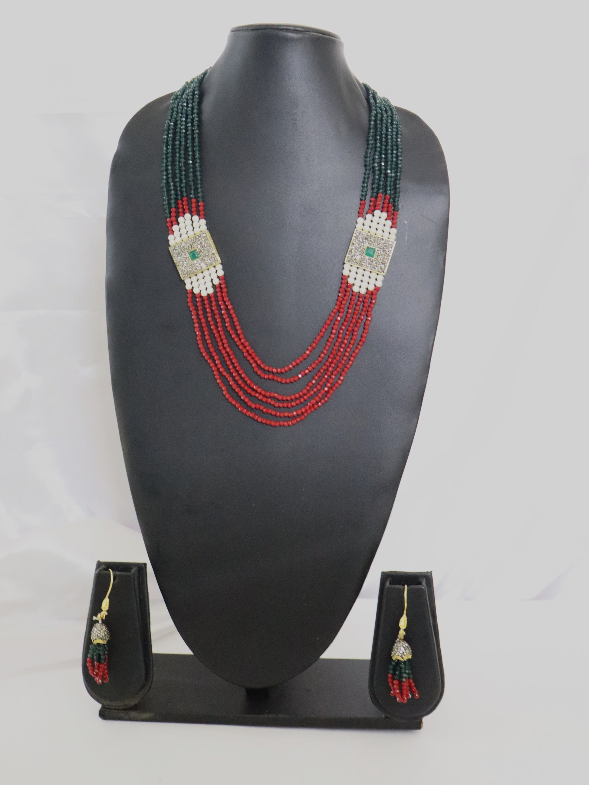 Tricolor Beaded Heritage Necklace Set