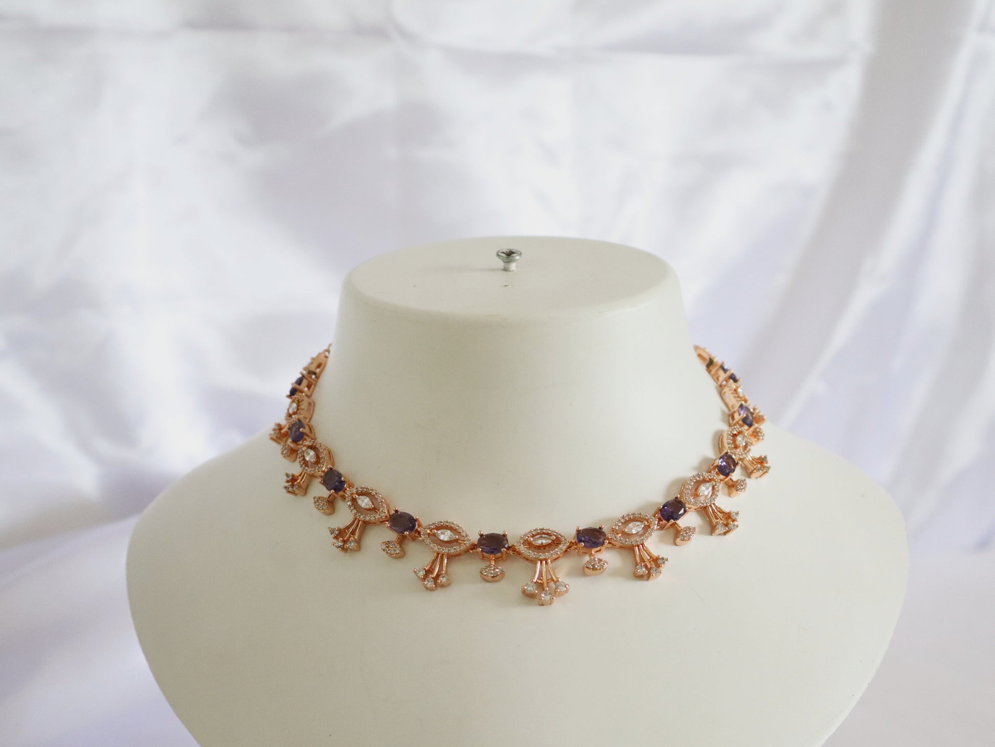 Amethyst Charm Rose Gold Set