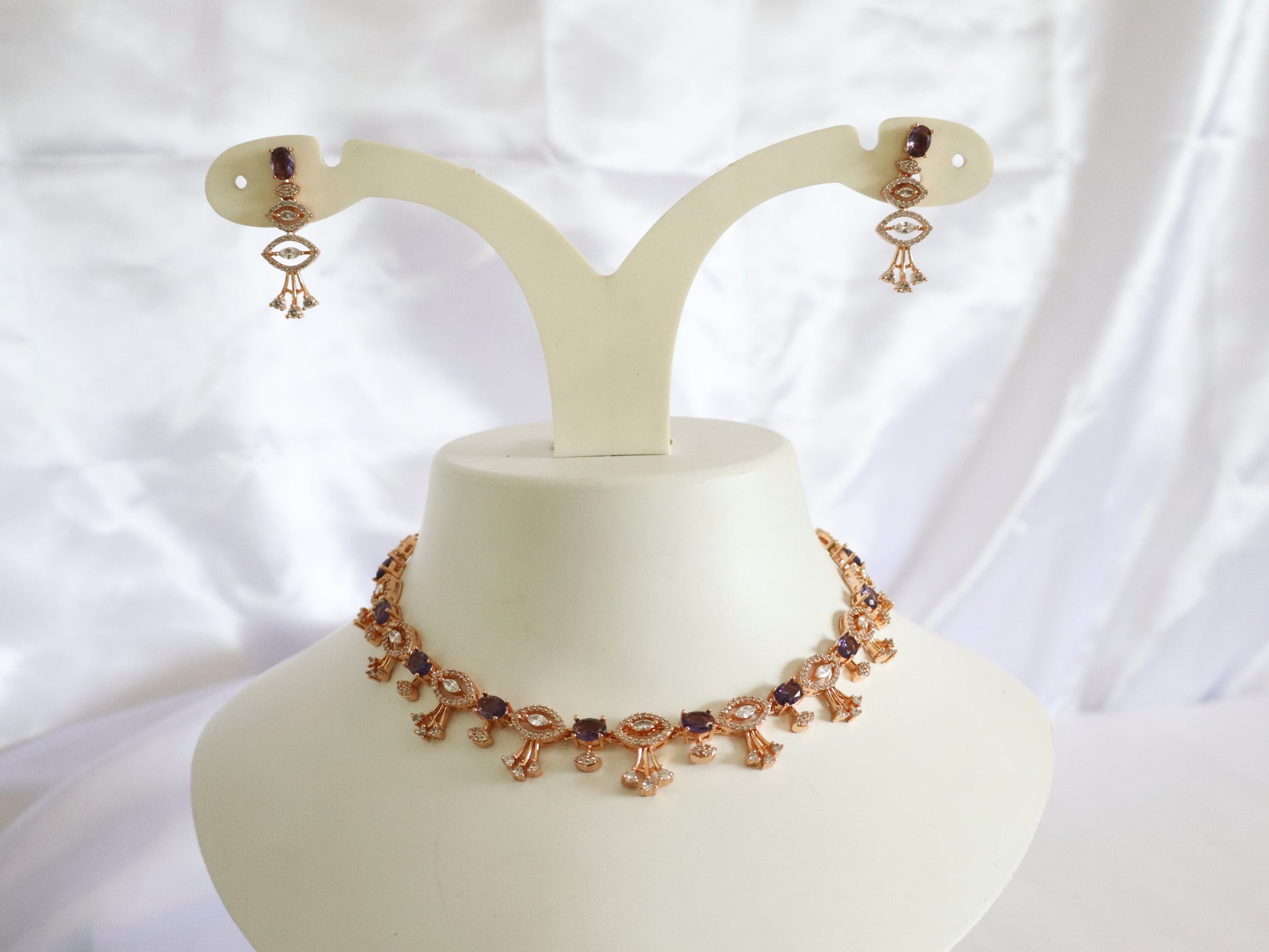 Amethyst Charm Rose Gold Set