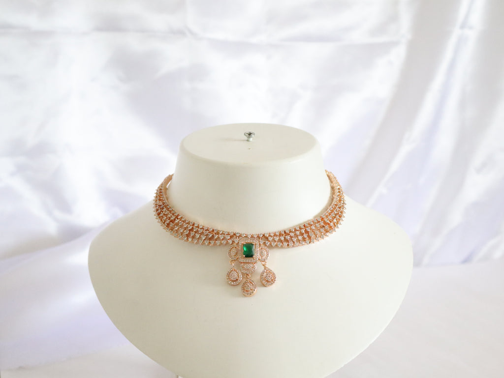Regal Emerald Charm Choker