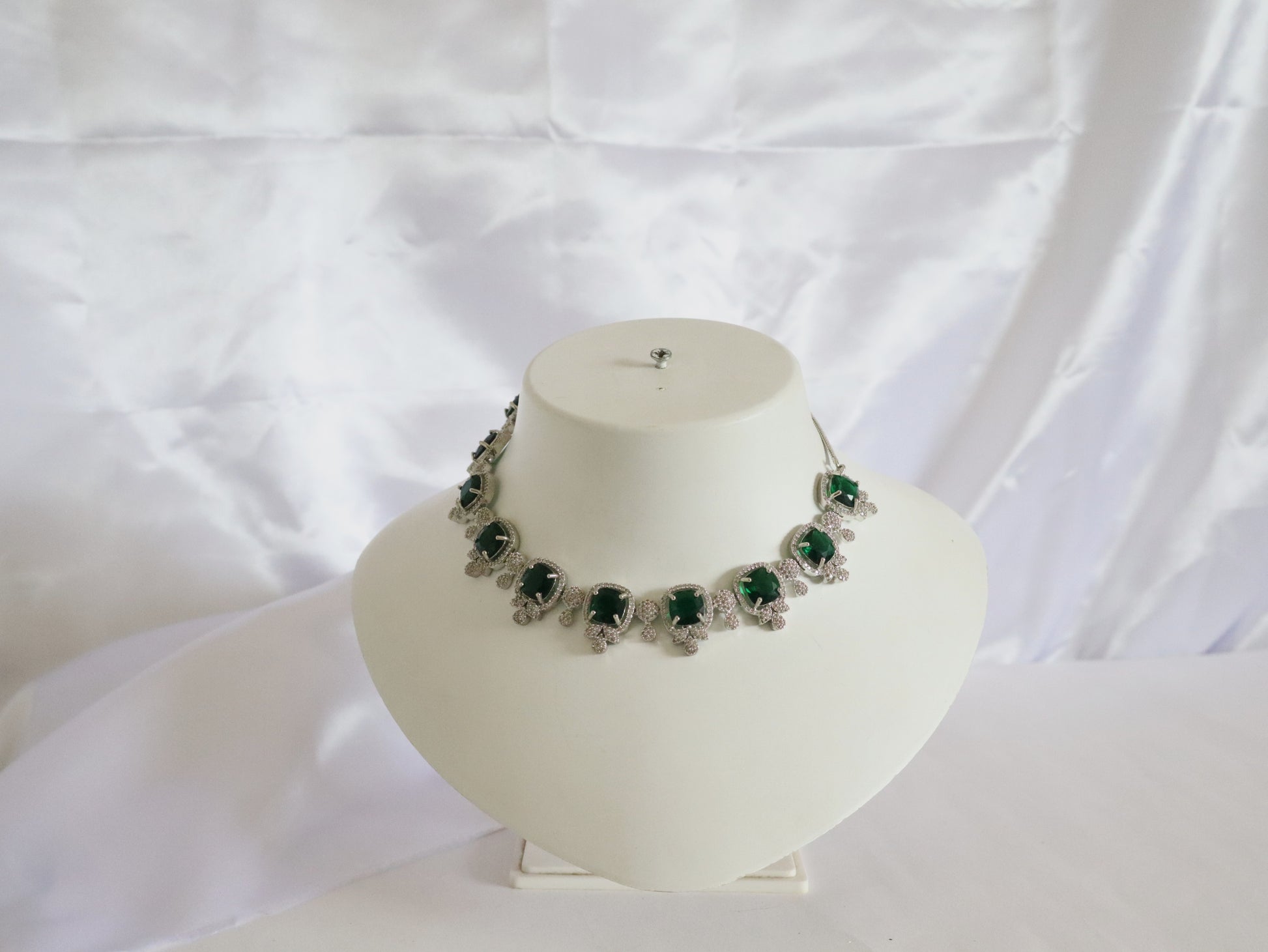 Emerald Charm CZ Choker Set