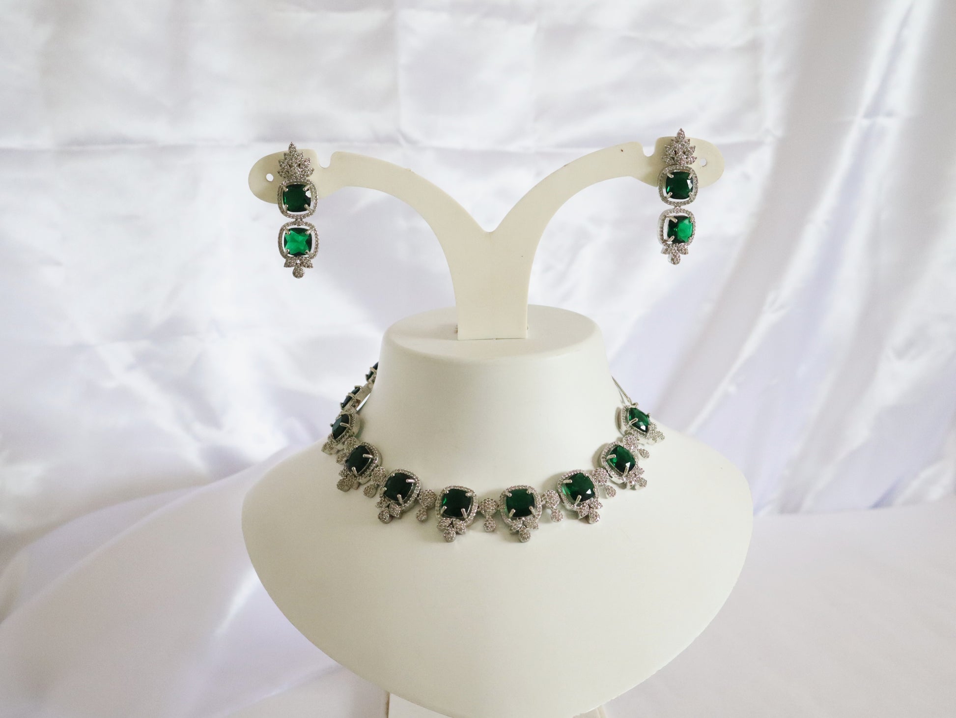Emerald Charm CZ Choker Set