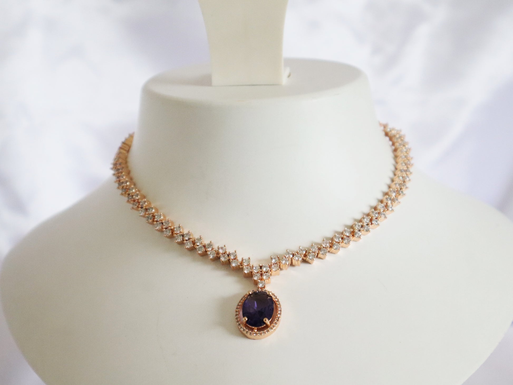 Royal Amethyst CZ Choker