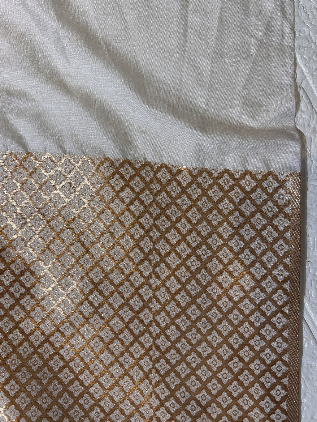 Golden Brocade Banarasi Silk Saree with Multicolor Floral Weave