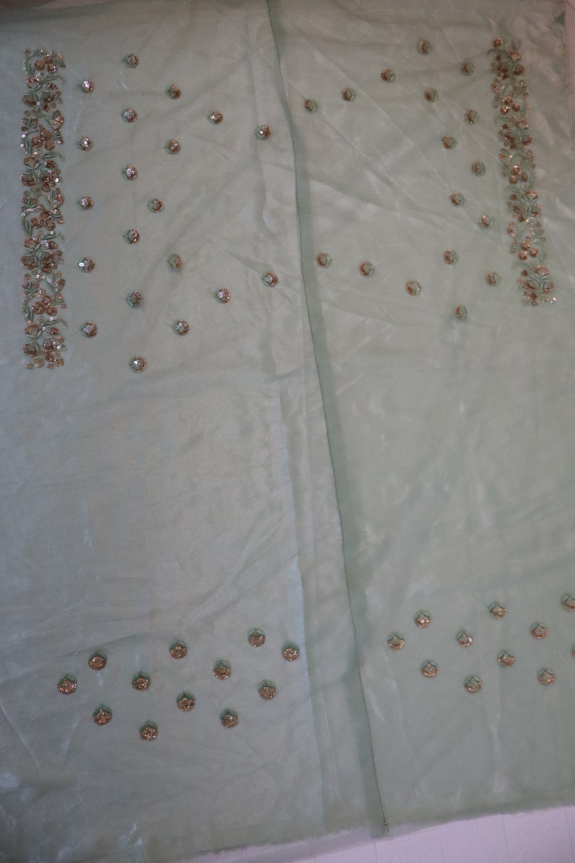 Mint Green Embroidered Lehenga Set