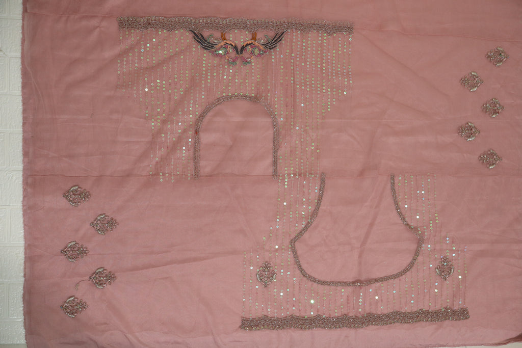 Dusty Rose Sequin Embroidered Lehenga Set