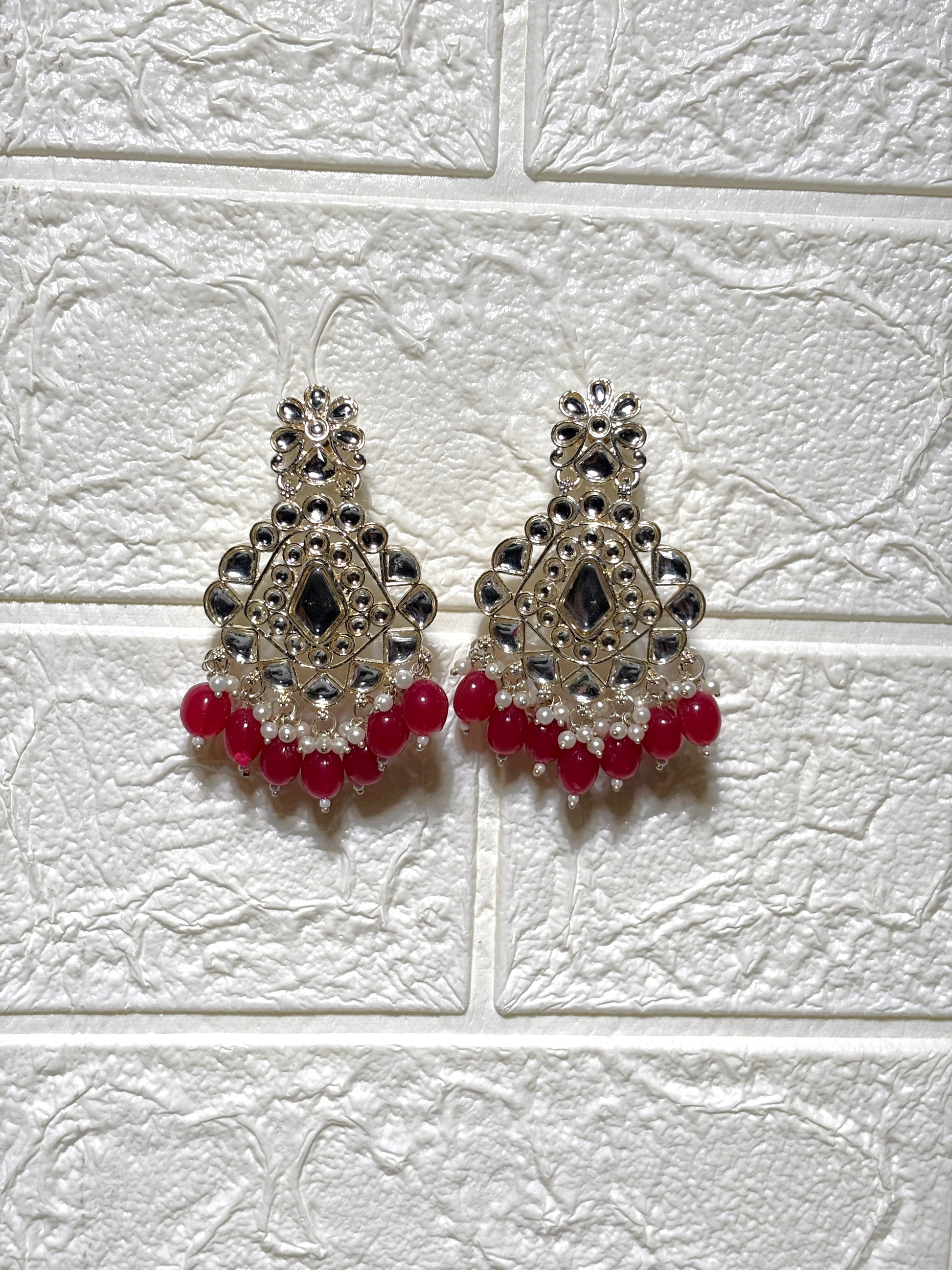 Royal Mirror Kundan Pearl & Ruby Choker Set