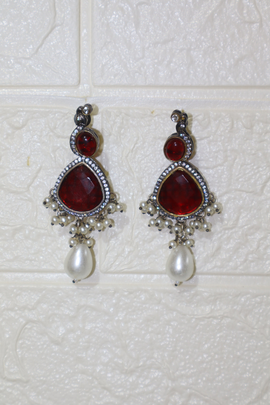 Royal Ruby Drop Bridal Set