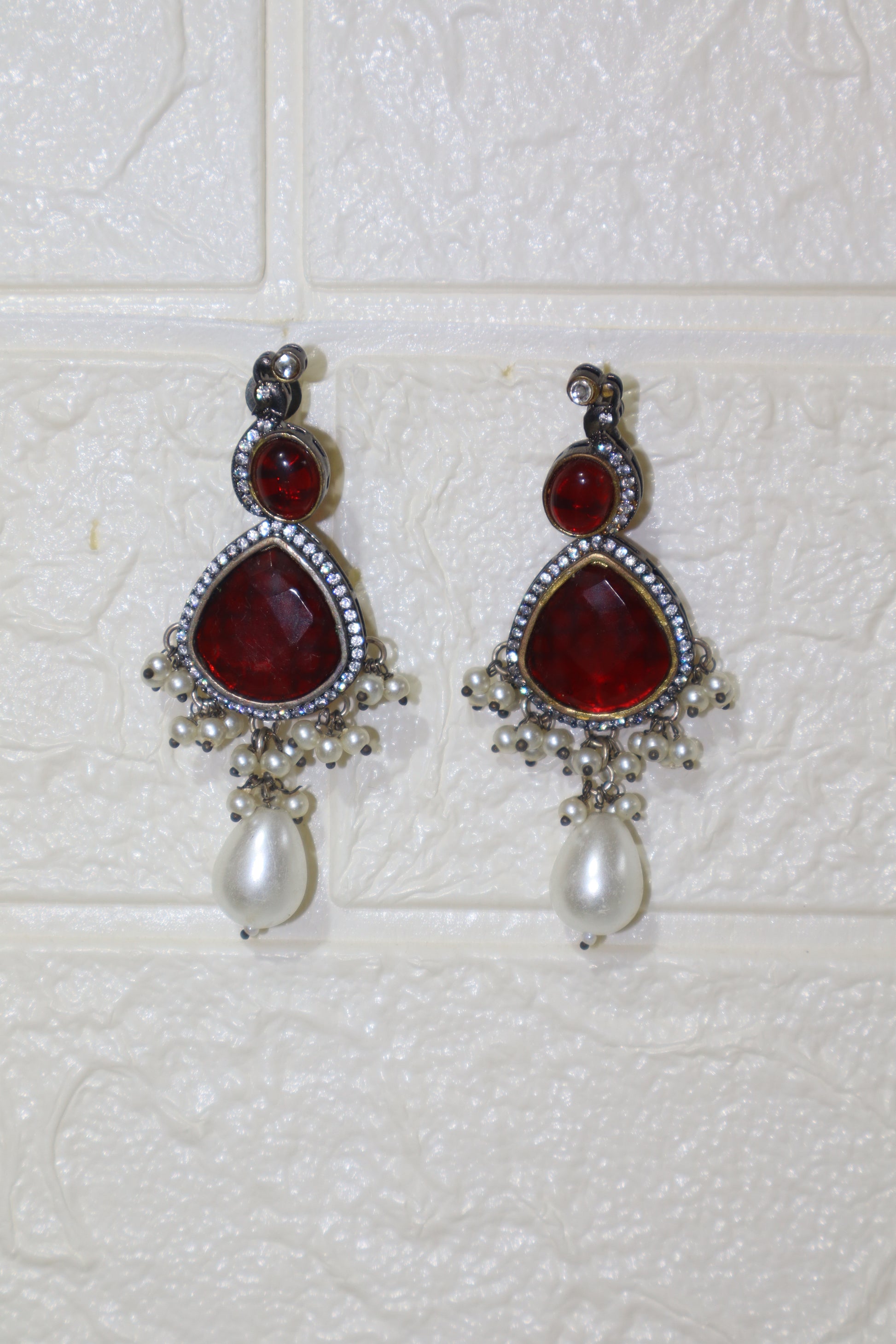 Royal Ruby Drop Bridal Set