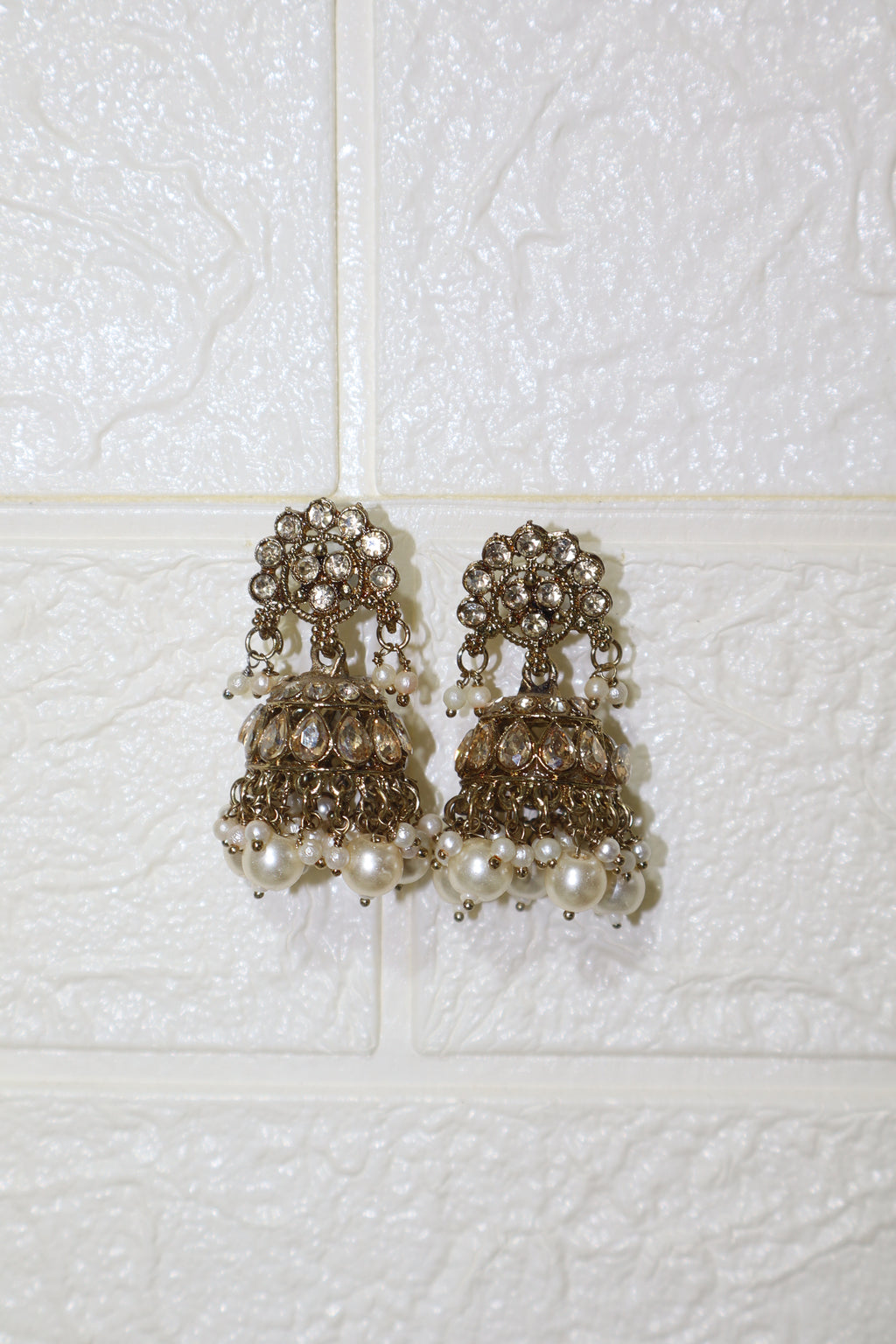 Antique Gold Pearl Drop Choker Set