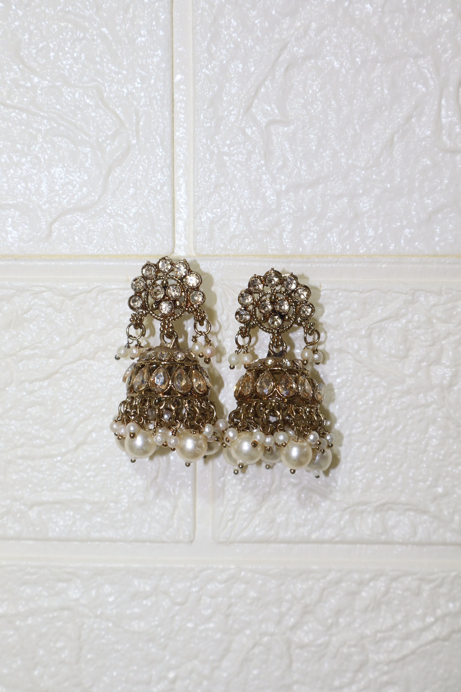 Antique Gold Pearl Drop Choker Set