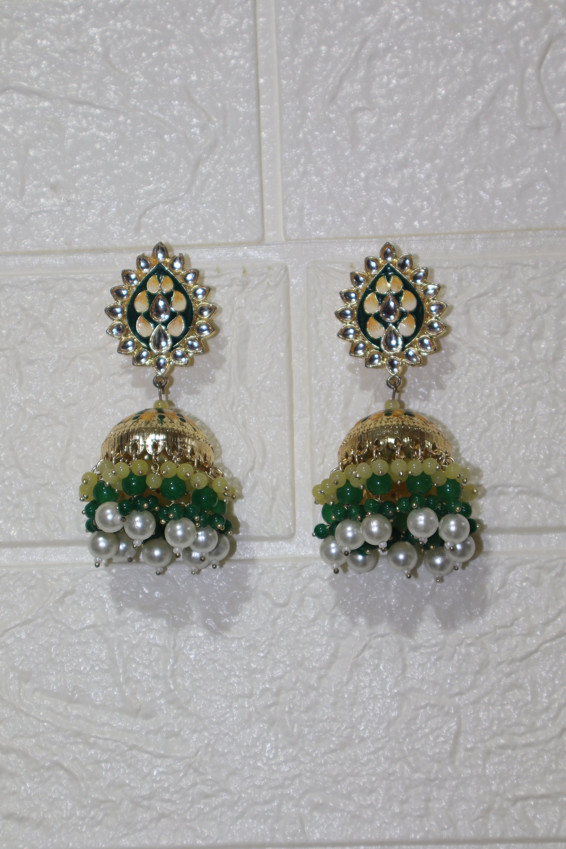Emerald Sunshine Kundan Beaded Choker Set