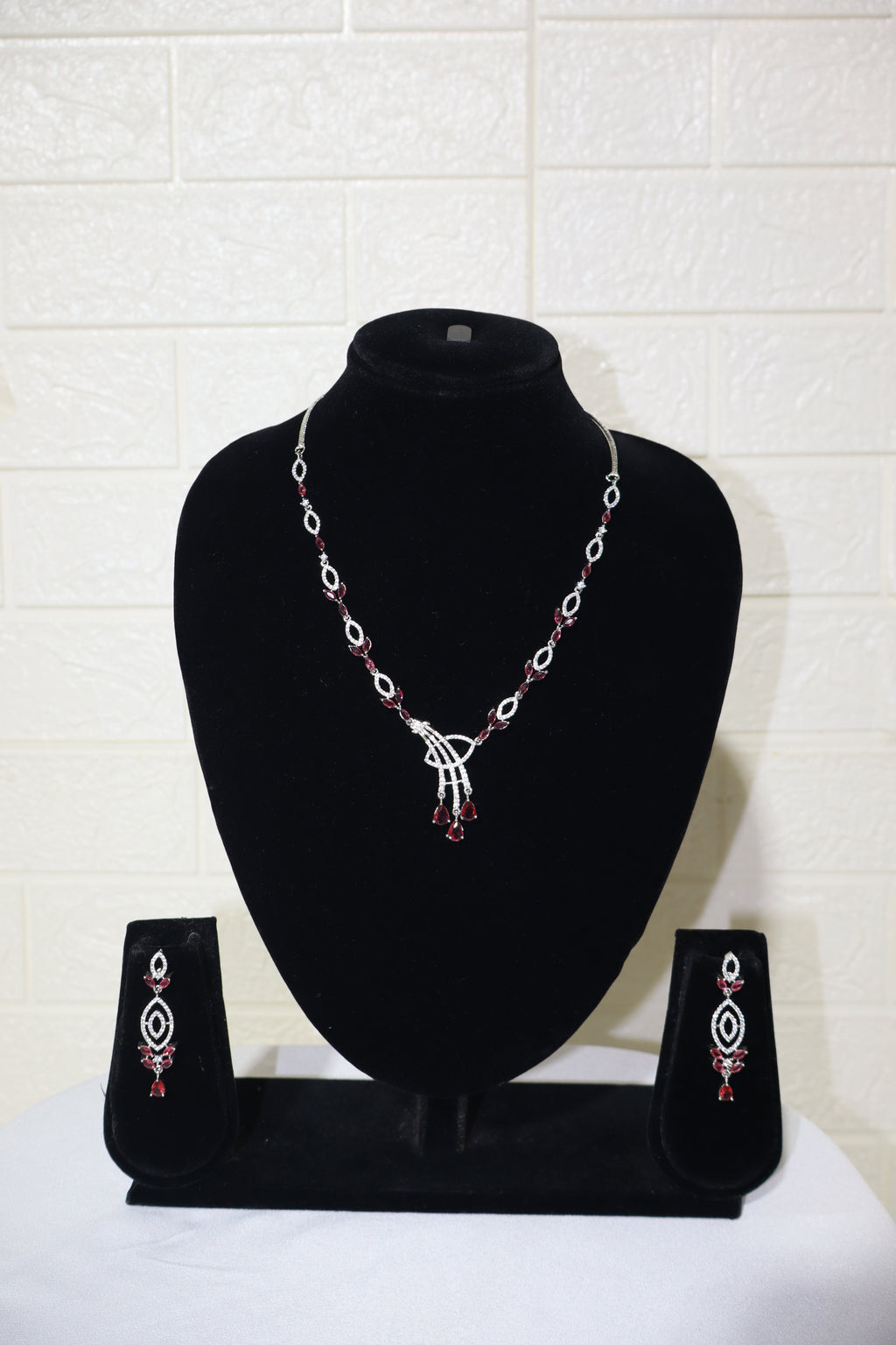 Rhodolite-Inspired Crystal Drop Necklace