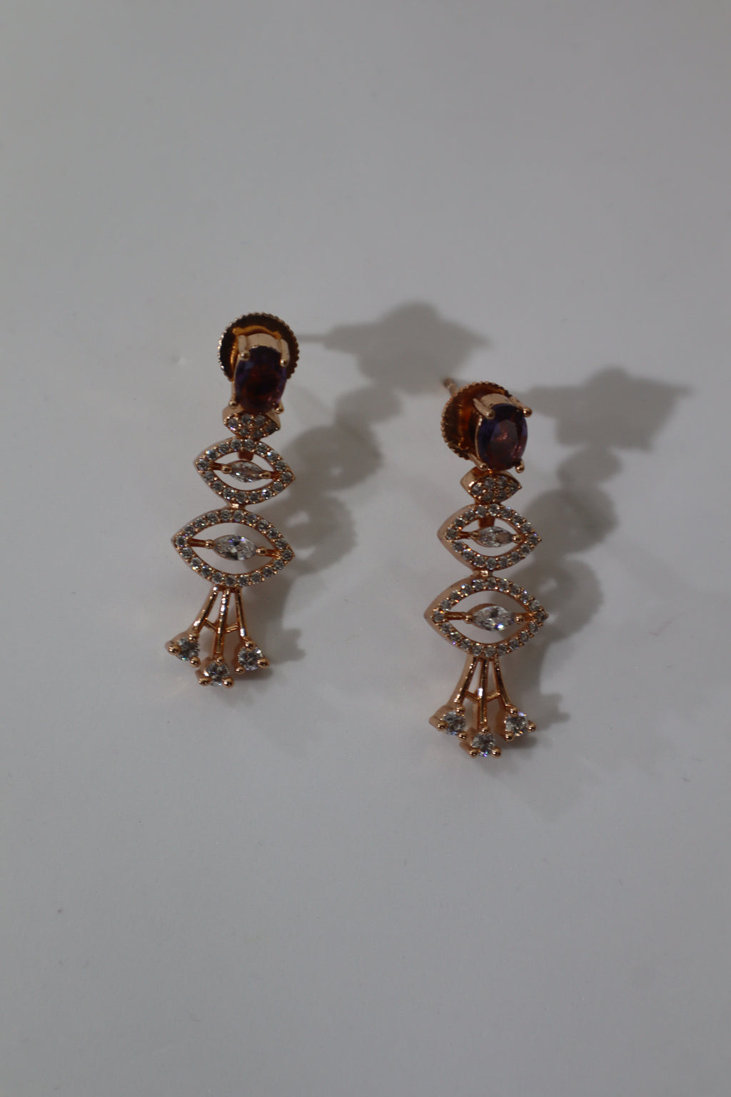 Amethyst Charm Rose Gold Set